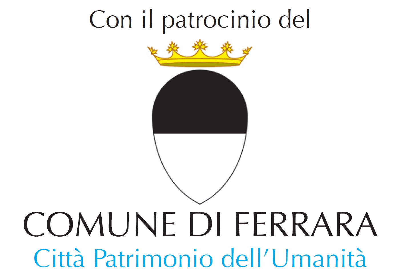 con il patrocinio del Comune di Ferrara, Città patrimonio dell'umanità